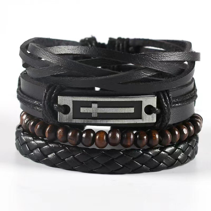 Multi-layer Bracelet Set Vintage-style Jewelry For Men