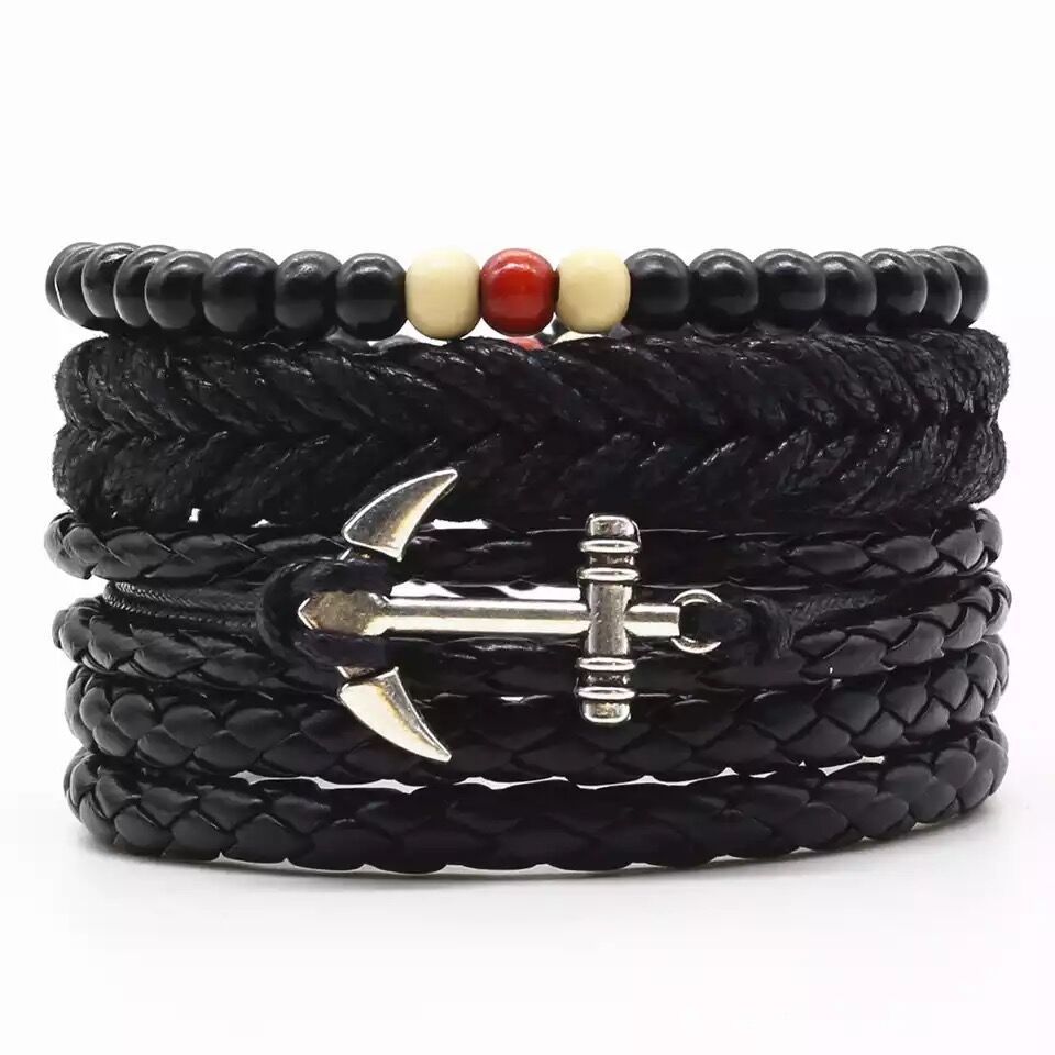 Multi-layer Bracelet Set Vintage-style Jewelry For Men
