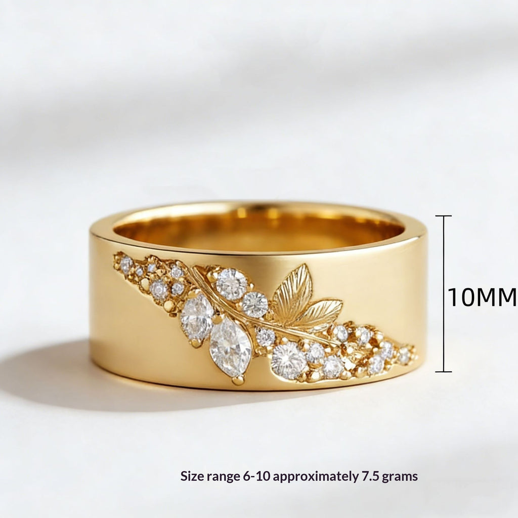 Elegant Leaf And Horse-eye Zircon Ring A Versatile, Stylish Accessory