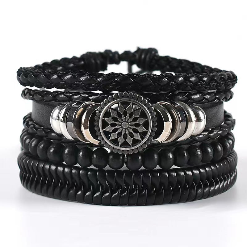Multi-layer Bracelet Set Vintage-style Jewelry For Men