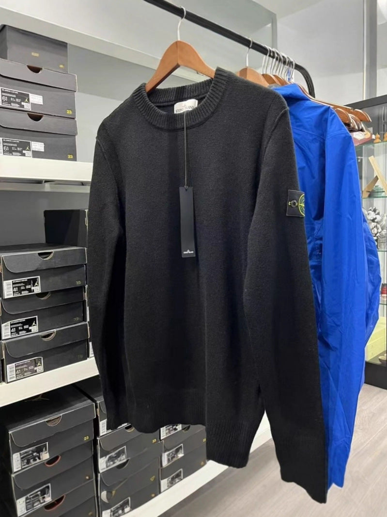 Cutton Pullover Round Neck Loose Knitwear Men And Women Warm Couple Knitwear