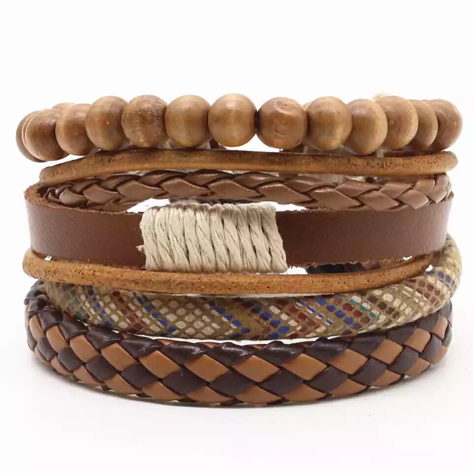 Multi-layer Bracelet Set Vintage-style Jewelry For Men