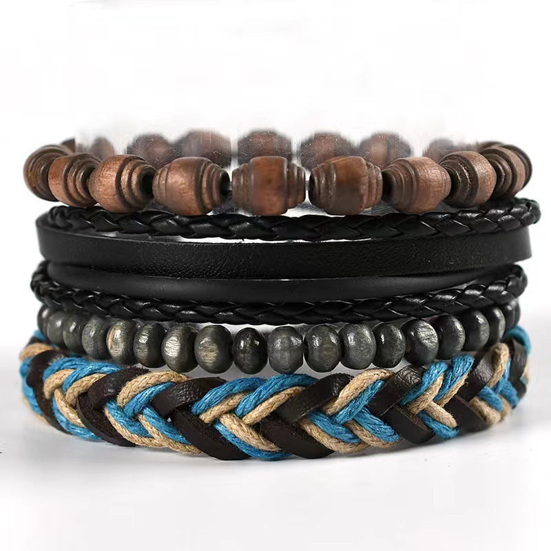 Multi-layer Bracelet Set Vintage-style Jewelry For Men