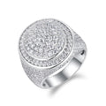 The King Of Hip-hop - Men's Ring, Diamond Ring And Wedding Ring Set With Top-quality Moissanite S925, Silver And Platinum-plated. The Ring Can Be Tested With A Diamond Pen