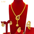 Best-selling Dubai Bride 24k Gold-plated Necklace Bracelet Earring Ring Four-piece Set
